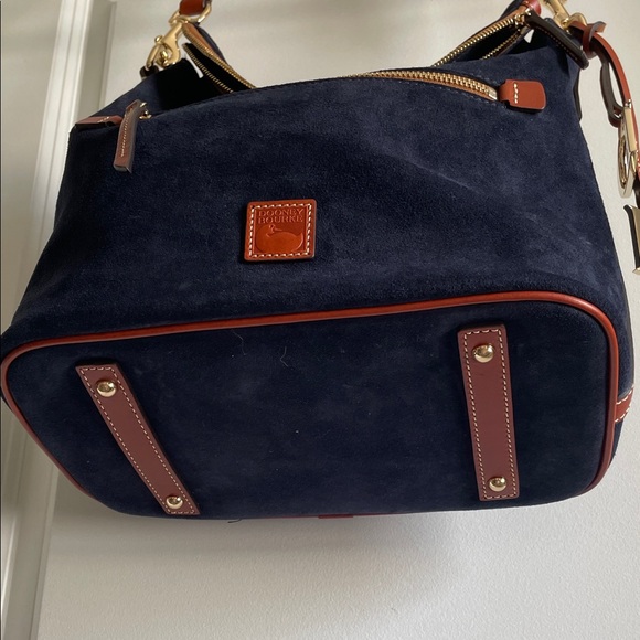 Dooney & Bourke Dark Blue Suede purse Large Hobo Bag, Camden like new - Picture 5 of 16